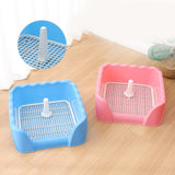 Maxbell Dog Potty Tray Small Dog Urinal Pee Training Tray with Protection Wall Blue