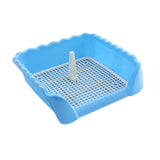 Maxbell Dog Potty Tray Small Dog Urinal Pee Training Tray with Protection Wall Blue