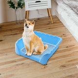 Maxbell Dog Potty Tray Small Dog Urinal Pee Training Tray with Protection Wall Blue