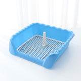 Maxbell Dog Potty Tray Small Dog Urinal Pee Training Tray with Protection Wall Blue