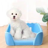 Maxbell Dog Potty Tray Small Dog Urinal Pee Training Tray with Protection Wall Blue