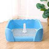 Maxbell Dog Potty Tray Small Dog Urinal Pee Training Tray with Protection Wall Blue