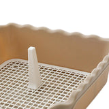 Maxbell Dog Potty Tray Small Dog Urinal Pee Training Tray with Protection Wall Brown