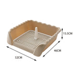 Maxbell Dog Potty Tray Small Dog Urinal Pee Training Tray with Protection Wall Brown