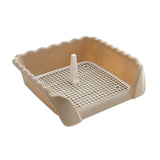 Maxbell Dog Potty Tray Small Dog Urinal Pee Training Tray with Protection Wall Brown
