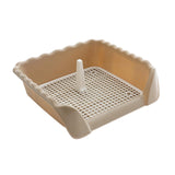Maxbell Dog Potty Tray Small Dog Urinal Pee Training Tray with Protection Wall Brown