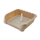 Maxbell Dog Potty Tray Small Dog Urinal Pee Training Tray with Protection Wall Brown