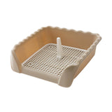 Maxbell Dog Potty Tray Small Dog Urinal Pee Training Tray with Protection Wall Brown