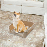 Maxbell Dog Potty Tray Small Dog Urinal Pee Training Tray with Protection Wall Brown