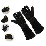 Maxbell Animal Handling Gloves Pet Supplies for Zoo Worker Dogs Black and L