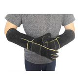 Maxbell Animal Handling Gloves Pet Supplies for Zoo Worker Dogs Black and XL