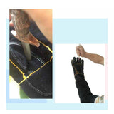 Maxbell Anti Bite Animal Handling Gloves Padding Pet Gloves Extra Long for Cat L