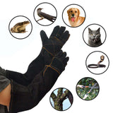 Maxbell Anti Bite Animal Handling Gloves Padding Pet Gloves Extra Long for Cat L