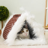 Maxbell Cat Warm House Dog Tent Cave Pet Bed for Rest Calming Small Medium Puppy Heart