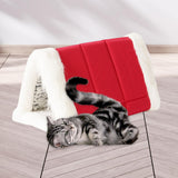 Maxbell Cat Warm House Dog Tent Cave Pet Bed for Rest Calming Small Medium Puppy Red