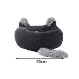 Maxbell Round Pet Blanket Dog Bed Soft Cats Warm House for Kitty Small Medium Dog Gray 70cm