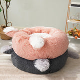 Maxbell Round Pet Blanket Dog Bed Soft Cats Warm House for Kitty Small Medium Dog Gray 70cm