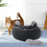 Maxbell Round Pet Blanket Dog Bed Soft Cats Warm House for Kitty Small Medium Dog Gray 70cm