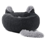 Maxbell Round Pet Blanket Dog Bed Soft Cats Warm House for Kitty Small Medium Dog Gray 70cm