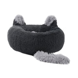 Maxbell Round Pet Blanket Dog Bed Soft Cats Warm House for Kitty Small Medium Dog Gray 80cm