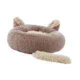 Maxbell Round Pet Blanket Dog Bed Soft Cats Warm House for Kitty Small Medium Dog Brown 70cm