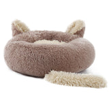 Maxbell Round Pet Blanket Dog Bed Soft Cats Warm House for Kitty Small Medium Dog Brown 70cm