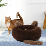 Maxbell Round Pet Blanket Dog Bed Soft Cats Warm House for Kitty Small Medium Dog Coffee 70cm