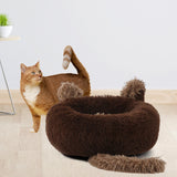 Maxbell Round Pet Blanket Dog Bed Soft Cats Warm House for Kitty Small Medium Dog Coffee 70cm