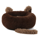 Maxbell Round Pet Blanket Dog Bed Soft Cats Warm House for Kitty Small Medium Dog Coffee 70cm