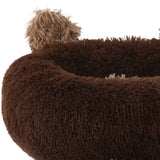 Maxbell Round Pet Blanket Dog Bed Soft Cats Warm House for Kitty Small Medium Dog Coffee 80cm