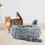 Maxbell Round Pet Blanket Dog Bed Soft Cats Warm House for Kitty Small Medium Dog Gradient Gray 70cm