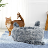 Maxbell Round Pet Blanket Dog Bed Soft Cats Warm House for Kitty Small Medium Dog Gradient Gray 70cm