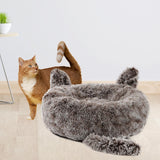 Maxbell Round Pet Blanket Dog Bed Soft Cats Warm House for Kitty Small Medium Dog Gradient Coffee 70cm