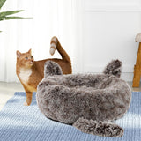 Maxbell Round Pet Blanket Dog Bed Soft Cats Warm House for Kitty Small Medium Dog Gradient Coffee 70cm