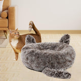 Maxbell Round Pet Blanket Dog Bed Soft Cats Warm House for Kitty Small Medium Dog Gradient Coffee 70cm