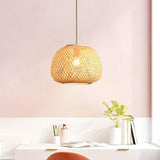 Maxbell Hand Woven Pendant Lamp Hanging Light Fixture for Dining Room Home Decor