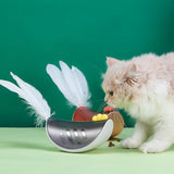 Maxbell Pet Treat Dispenser Cat Interactive play Teaser Funny Toy Kitten Puppy Pink