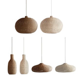 Maxbell Rattan Chandelier Lamp Shade Decorative Ceiling Pendant Light for Hallway 17x17x158cm Brown