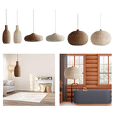 Maxbell Rattan Chandelier Lamp Shade Decorative Ceiling Pendant Light for Hallway 17x17x158cm Brown