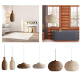 Maxbell Rattan Chandelier Lamp Shade Decorative Ceiling Pendant Light for Hallway 17x17x158cm Brown