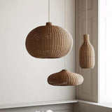 Maxbell Rattan Chandelier Lamp Shade Decorative Ceiling Pendant Light for Hallway 17x17x158cm Brown