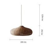 Maxbell Rattan Chandelier Lamp Shade Decorative Ceiling Pendant Light for Hallway 48x48x140cm Brown