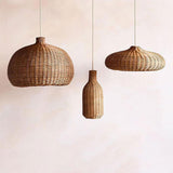 Maxbell Rattan Chandelier Lamp Shade Decorative Ceiling Pendant Light for Hallway 48x48x140cm Beige