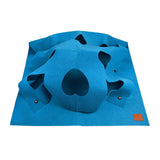 Maxbell Cat Activity Play Mat Interactive Toys Warm Collapsible Rug for Scratching Square Blue