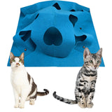 Maxbell Cat Activity Play Mat Interactive Toys Warm Collapsible Rug for Scratching Square Blue