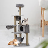 Maxbell Multi Layer Cat Condo Hammock Bed Cat House Cat Climbing Tree for Rest Play Light Grey