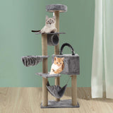 Maxbell Multi Layer Cat Condo Hammock Bed Cat House Cat Climbing Tree for Rest Play Light Grey
