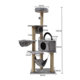 Maxbell Multi Layer Cat Condo Hammock Bed Cat House Cat Climbing Tree for Rest Play Light Grey