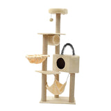 Maxbell Multi Layer Cat Condo Hammock Bed Cat House Cat Climbing Tree for Rest Play Beige