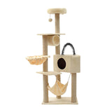 Maxbell Multi Layer Cat Condo Hammock Bed Cat House Cat Climbing Tree for Rest Play Beige